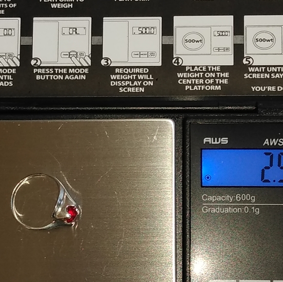 Sterling 925 Mexican silver lab created Ruby - Picture 4 of 7